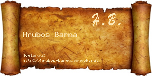 Hrubos Barna névjegykártya