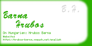 barna hrubos business card